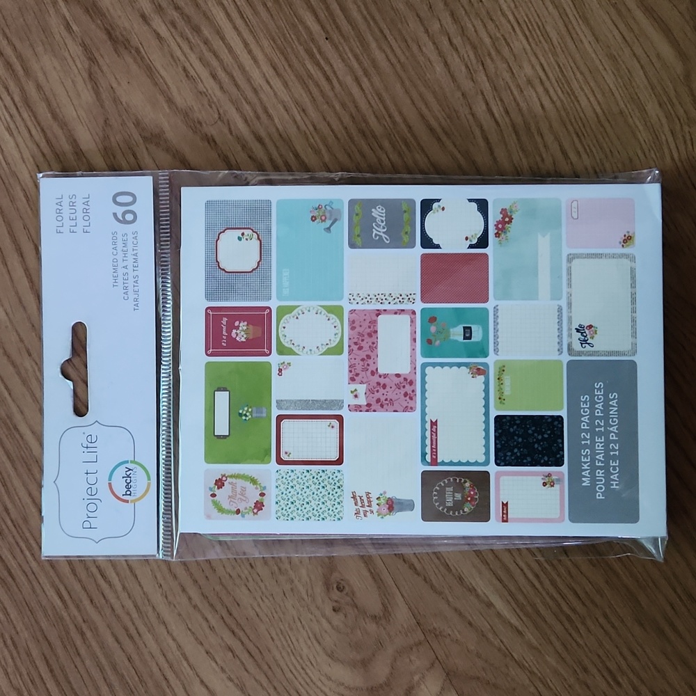 Project Life Floral Themed Cards for Project Life pocket scrapbooks - USED